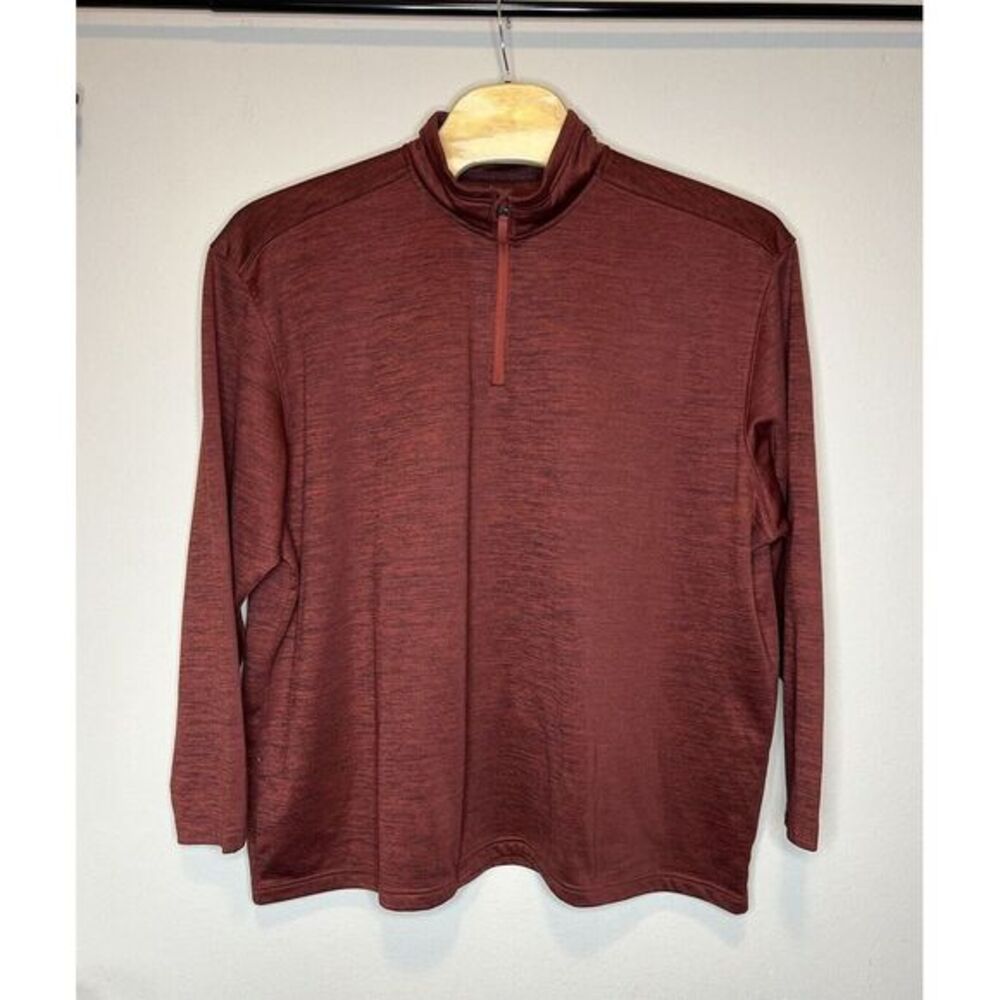Blue Mountain Men's Size 3XL Heather Red Sweatshirt Pullover 1/4 Zip Long Sleeve